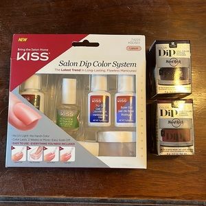 BNIB Kiss Salon Dip Color System, plus 2 Red Carpet Manicure Dip Powders